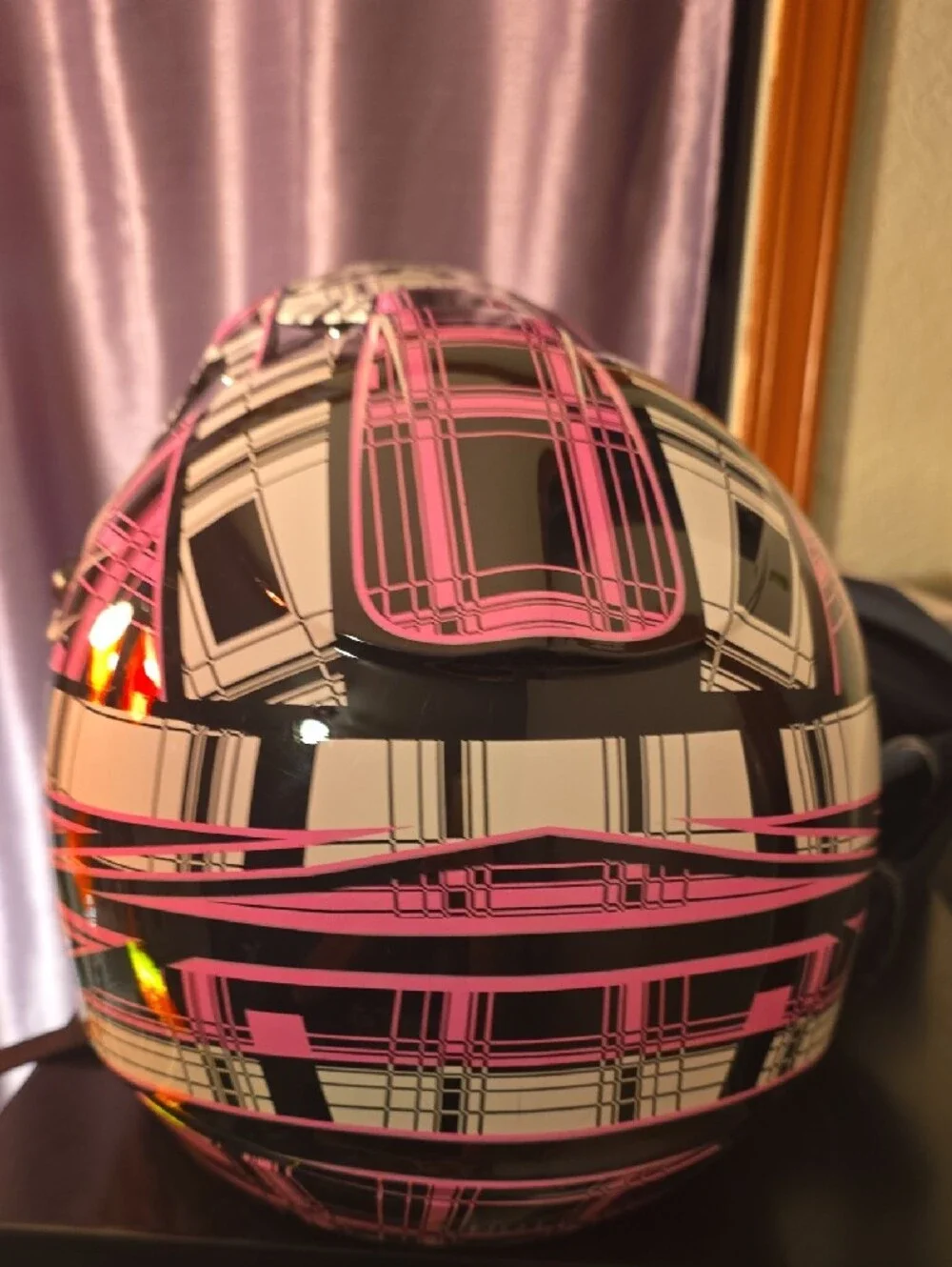 Full-Face Women's Pink & Black Motocross Helmet